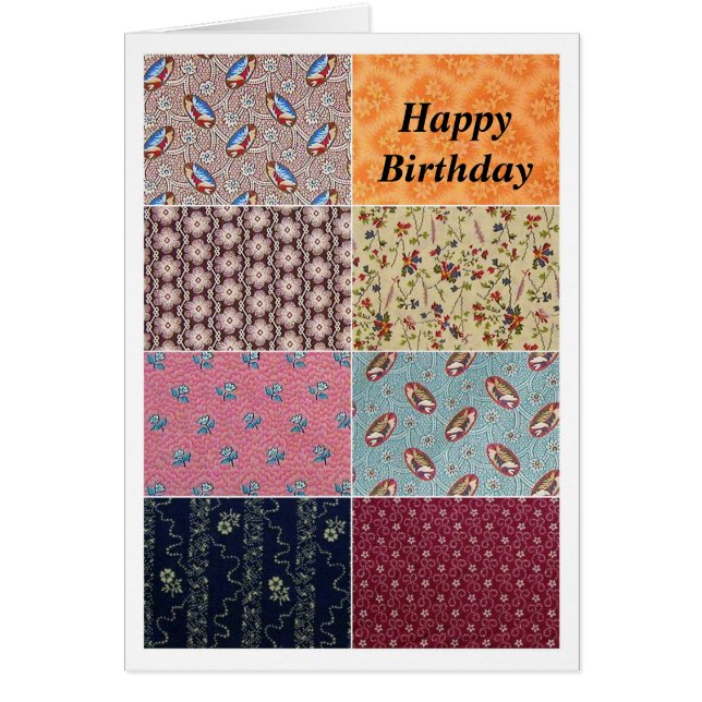 Vintages Crazy Quilt Happy Geburtstag (Vorne)