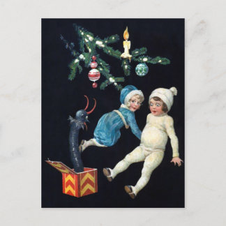 Vintages Creepy Krampus Toy Postkarte