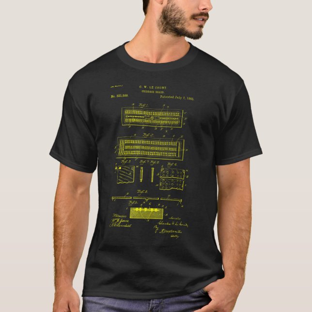 Vintages Cribage Board Design Spielkarten Gaming T-Shirt (Vorderseite)