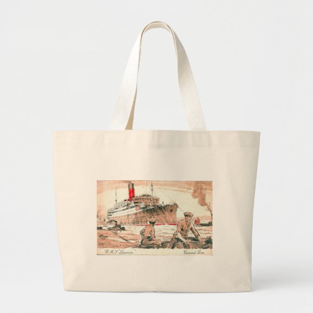 Vintages Cunard R.M.S. Laconia Jumbo Stoffbeutel (Vorne)