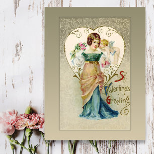 Vintages Cupid Valentine Postkarte