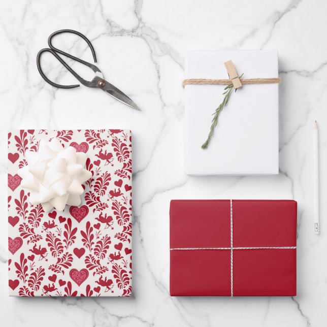 Vintages Cupid-Wallpaper Geschenkpapier Set (Vorderseite)