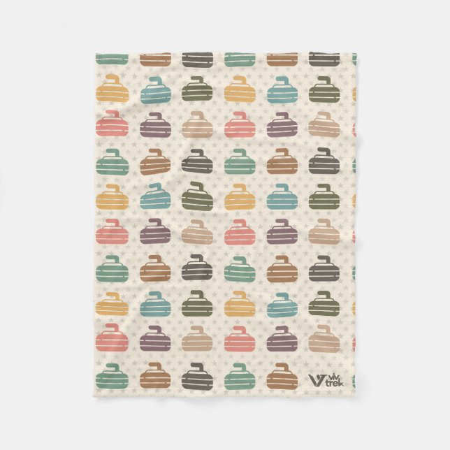 Vintages Curling Lover Retro Curling Geschenk Schu Fleecedecke (Vorderseite)