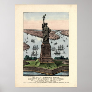 Vintages Currier & Ives Freiheitsstatue Poster