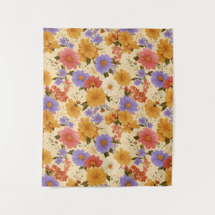 Vintages Daisy Floral Muster (2) Wandteppich