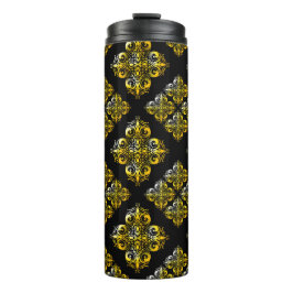 Vintages Damask-Muster Thermosbecher