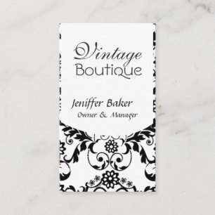 Vintages Damast-Blumenmuster-Innenarchitektur Visitenkarte