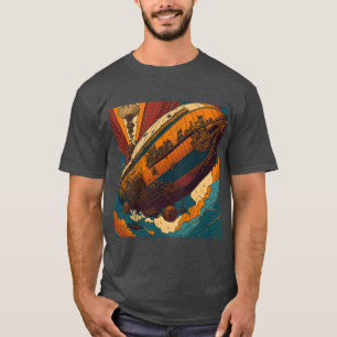 Vintages Dampfflugschiff-Adventure T-Shirt