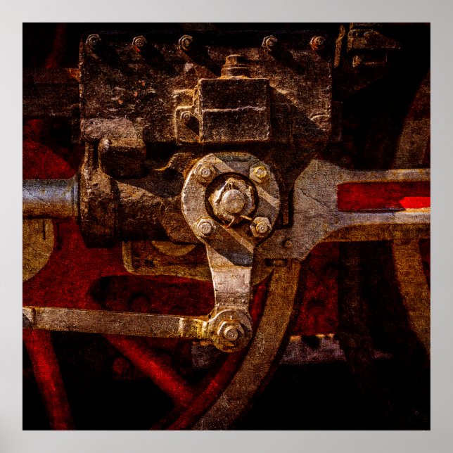 Vintages Dampfzuggetriebe Poster (Vorne)