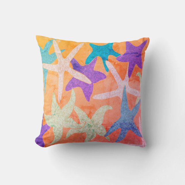 Vintages Dancing Starfish Throw Kissen (Vorderseite)
