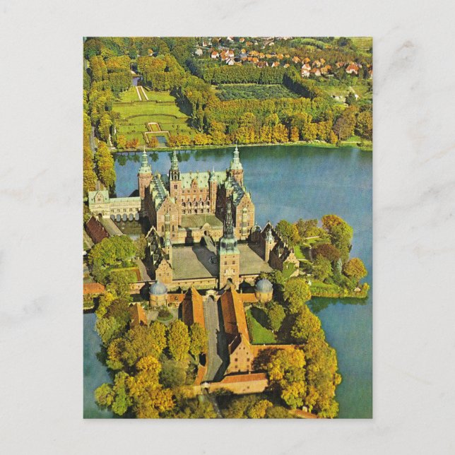 Vintages Dänemark, Fredericksburg, Schloss Postkarte (Vorderseite)