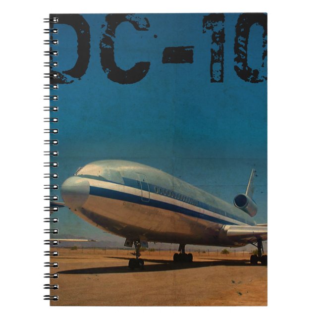 Vintages DC10 AirlinerNotebook Notizblock (Vorderseite)