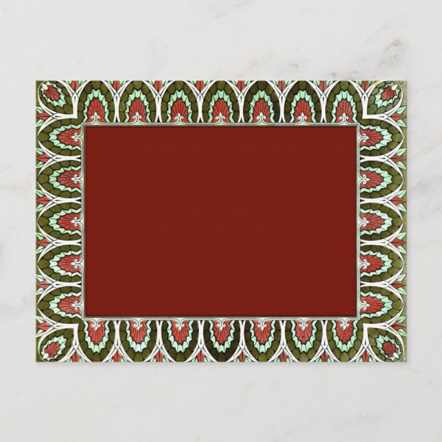 Vintages Dekoratives, benutzerdefiniertes Leerseit Postkarte (Vorderseite)