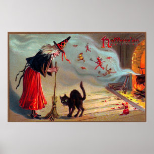 Vintages Dekorplakat der schwarzen Katze Poster