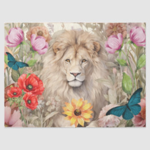 Vintages Dekoupage Lion Head & Blume Tissue Paper Seidenpapier