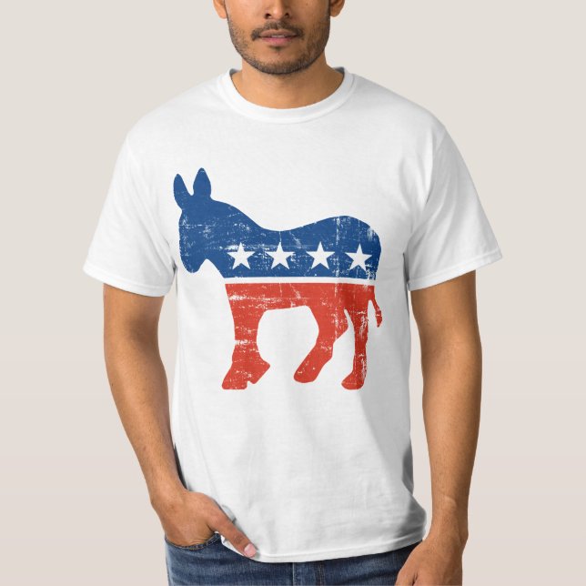 Vintages demokratisches Party-Logo T-Shirt (Vorderseite)