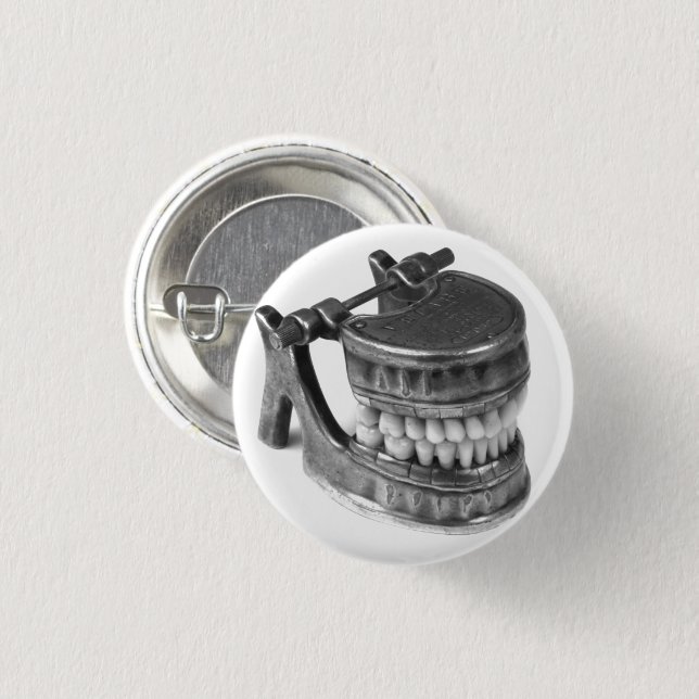 Vintages Dental Model Foto Button Button (Vorne & Hinten)