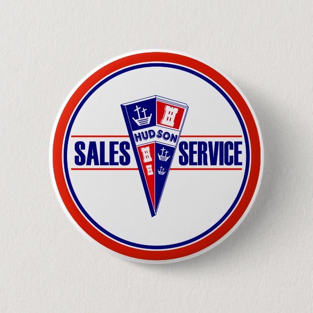 Vintages der Hudson-Service-Zeichen Button (Vorderseite)
