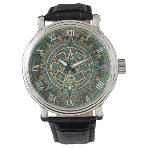 Vintages Design Aztec Kalender Armbanduhr