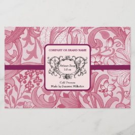 Vintages Design-Blatt für handgefertigte Seifenwra