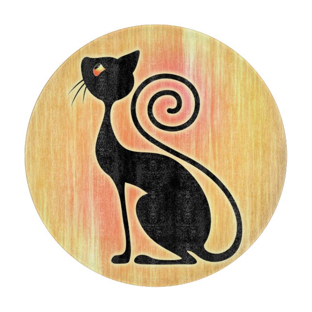 Vintages Design der Black Cat Schneidebrett (Vorderseite)
