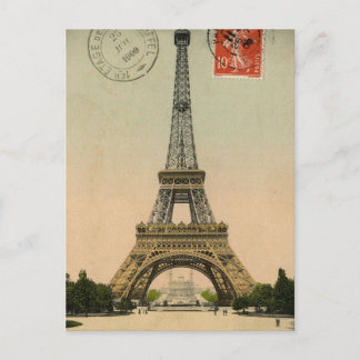 Vintages Design der Eiffelturm-Postkarte Postkarte