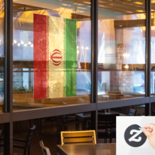 Vintages Design der iranischen Flagge Fensteraufkleber