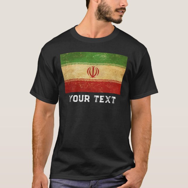 Vintages Design der iranischen Flagge T-Shirt (Vorderseite)