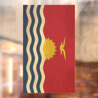 Vintages Design der Kiribati-Flagge Fensteraufkleber