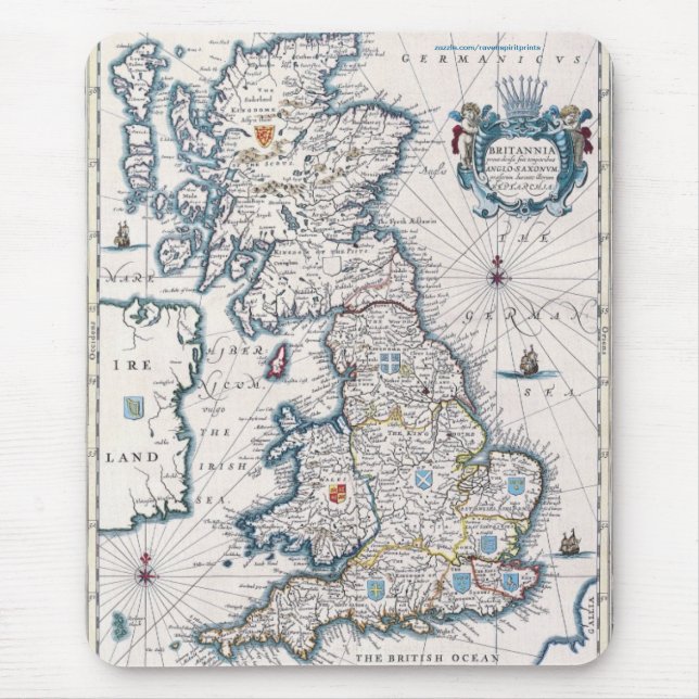 Vintages Design für Historienliebhaber in Großbrit Mousepad (Vorne)