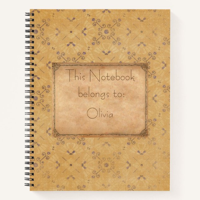 Vintages Design mit Retro-Muster Notizbuch (Vorderseite)