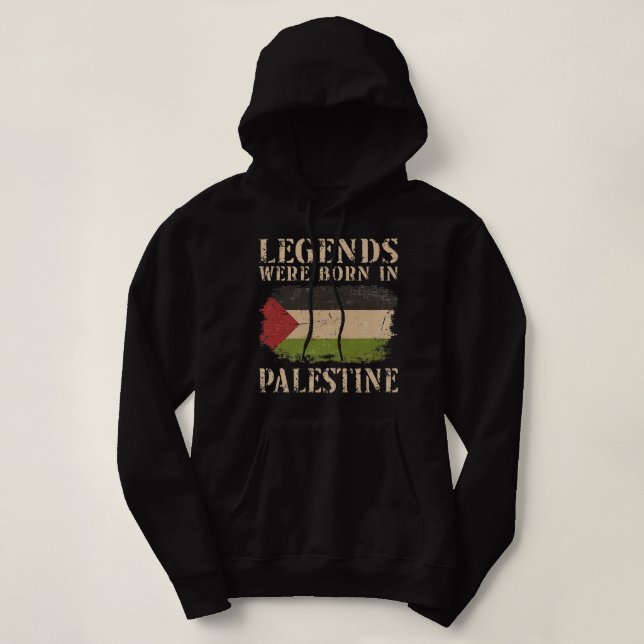 Vintages Design Palästinensische Flagge Premium Hoodie (Design vorne)