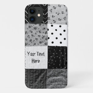 Vintages Design Patchwork Stoff Design Schwarz-wei Case-Mate iPhone Hülle