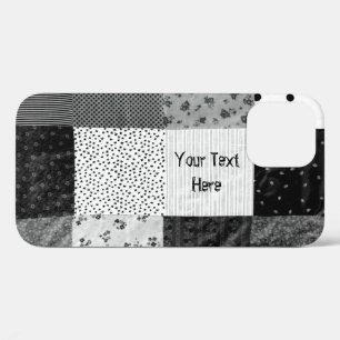 Vintages Design Patchwork Stoff Design Schwarz-wei title_seo2