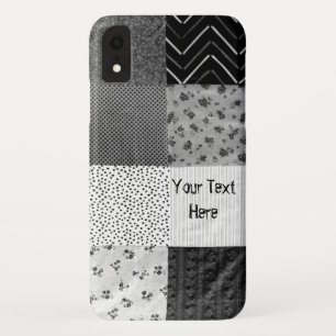 Vintages Design Patchwork Stoff Design Schwarz-wei Case-Mate iPhone Hülle