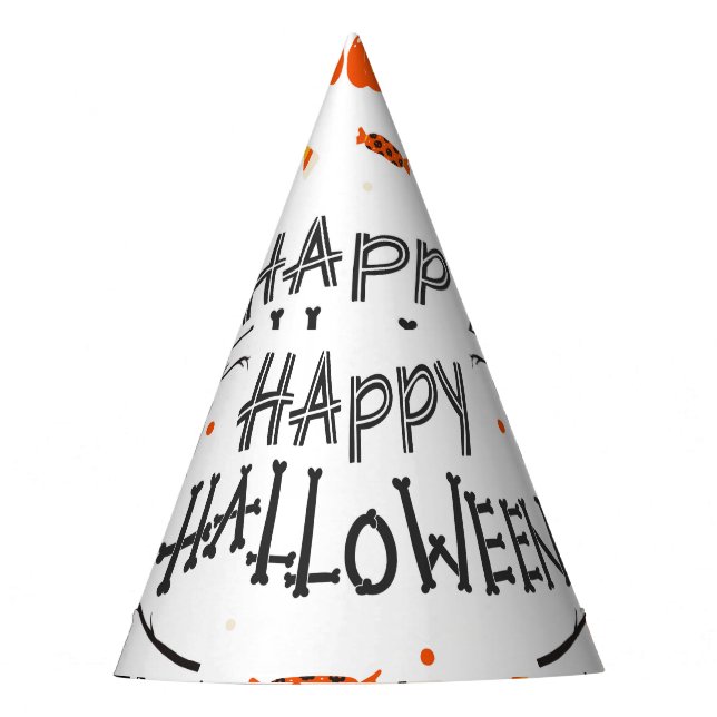 Vintages Design von Halloween Elements im Set Partyhütchen (Vorderseite)