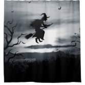 Halloween-Duschvorhang Lila – Gruselige Badezimmer-Deko Für Die Gruselsaison