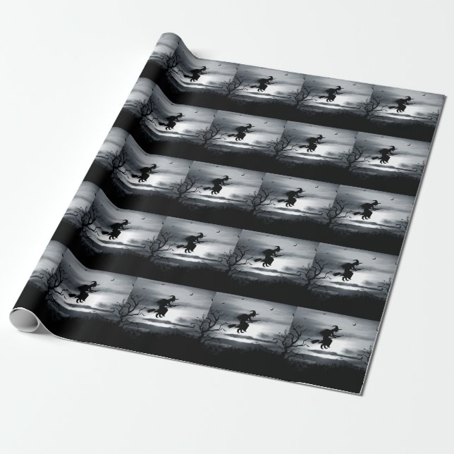 Vintages Design zu Halloween Geschenkpapier (Ungerollt)
