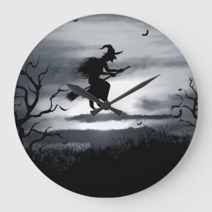 Vintages Design zu Halloween Große Wanduhr