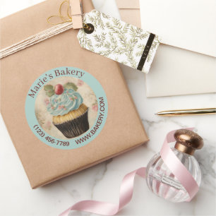 Vintages Dessert Baker Caterer Cupcake Bäckerei Runder Aufkleber