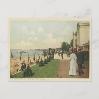 Vintages Detroit Bath House Postkarte