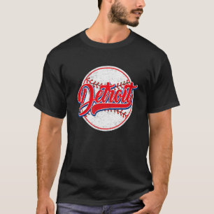 Vintages Detroit City-Baseball für Männer Frauen T-Shirt