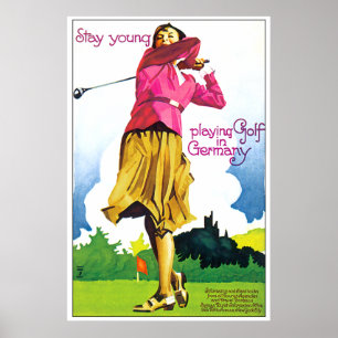Vintages deutsches Golf Poster