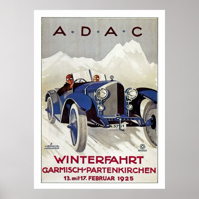 Vintages deutsches Rennrennen Poster (Vorne)