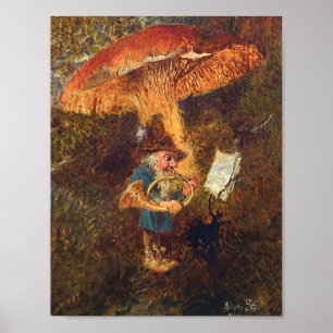Vintages Deutsches Spielhorn unter einem Pilz Poster