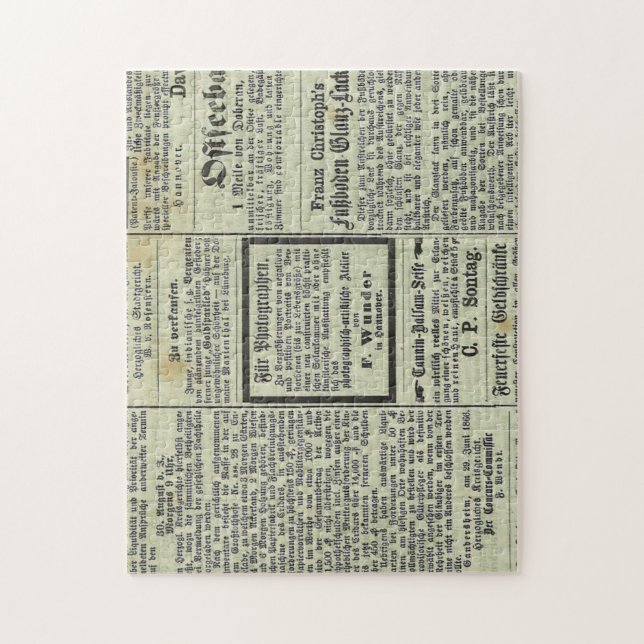 Vintages deutsches Zeitungspuzzlespiel (Vertikal)