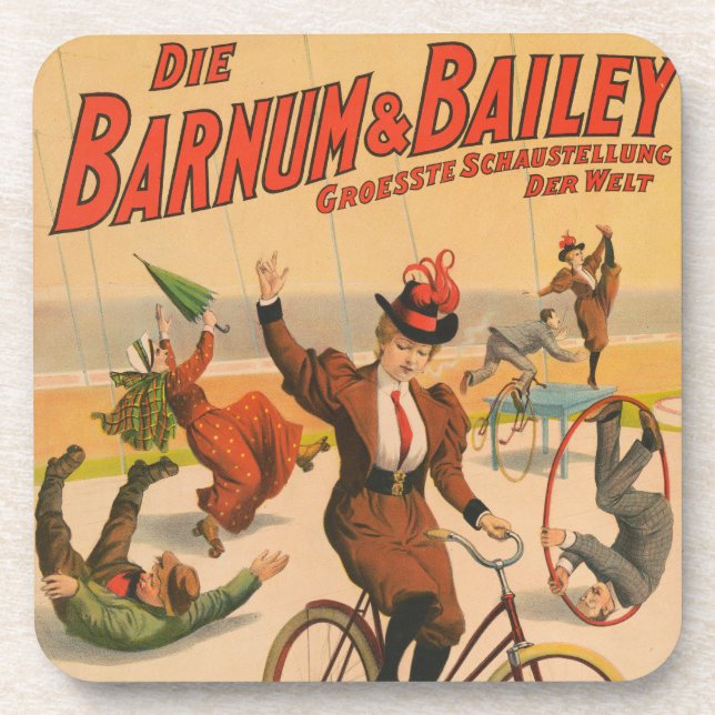 Vintages deutsches Zirkusposter der Künstler, 1900 Getränkeuntersetzer (Vorderseite)