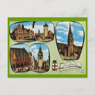 Vintages Deutschland, Freiburg, Schwarzwald Postkarte