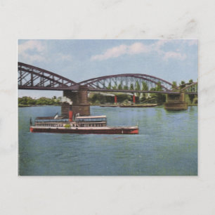 Vintages Deutschland, Germersheim, Tourist-Dampfsc Postkarte