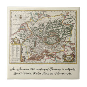 Vintages Deutschland Ostsee-Karte Fliese